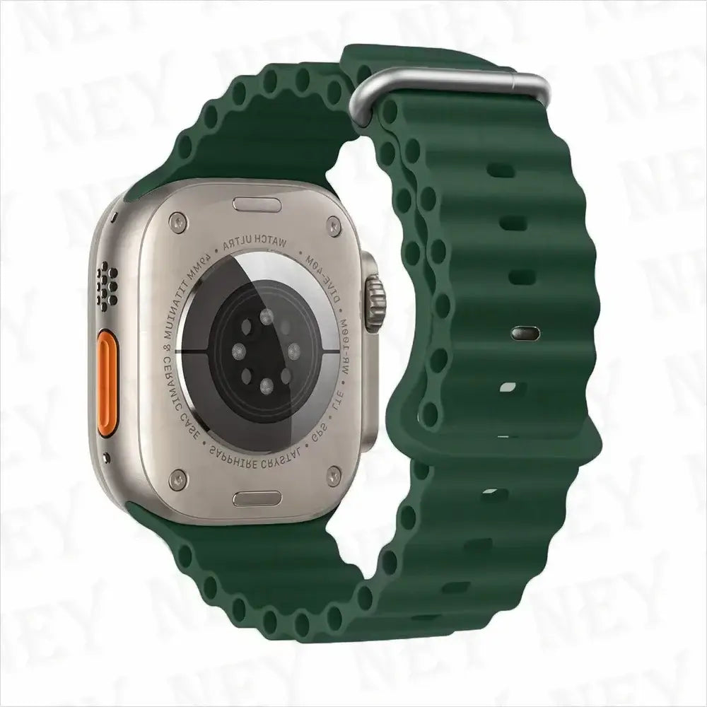 Forest Green tubular silicone Apple Watch band