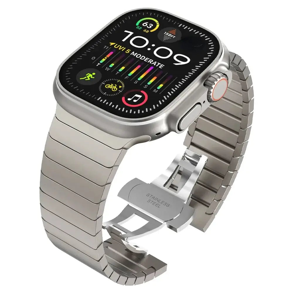 Starlight flat-link stainless steel Apple Watch band