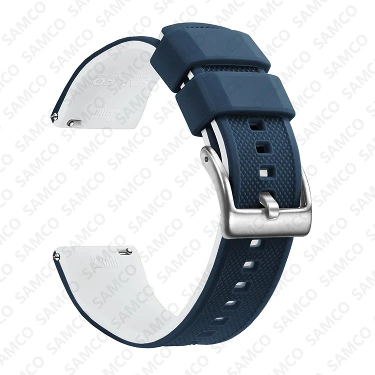 OnePlus Watch Band Quick Release Silicone Strap Sweat Resistant Black close-up view showing durable design.
