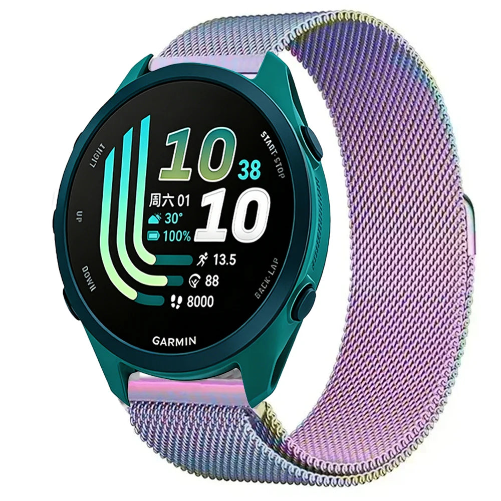 Multicolor Garmin 20/22mm Quick Release Magnetic Milanese Band