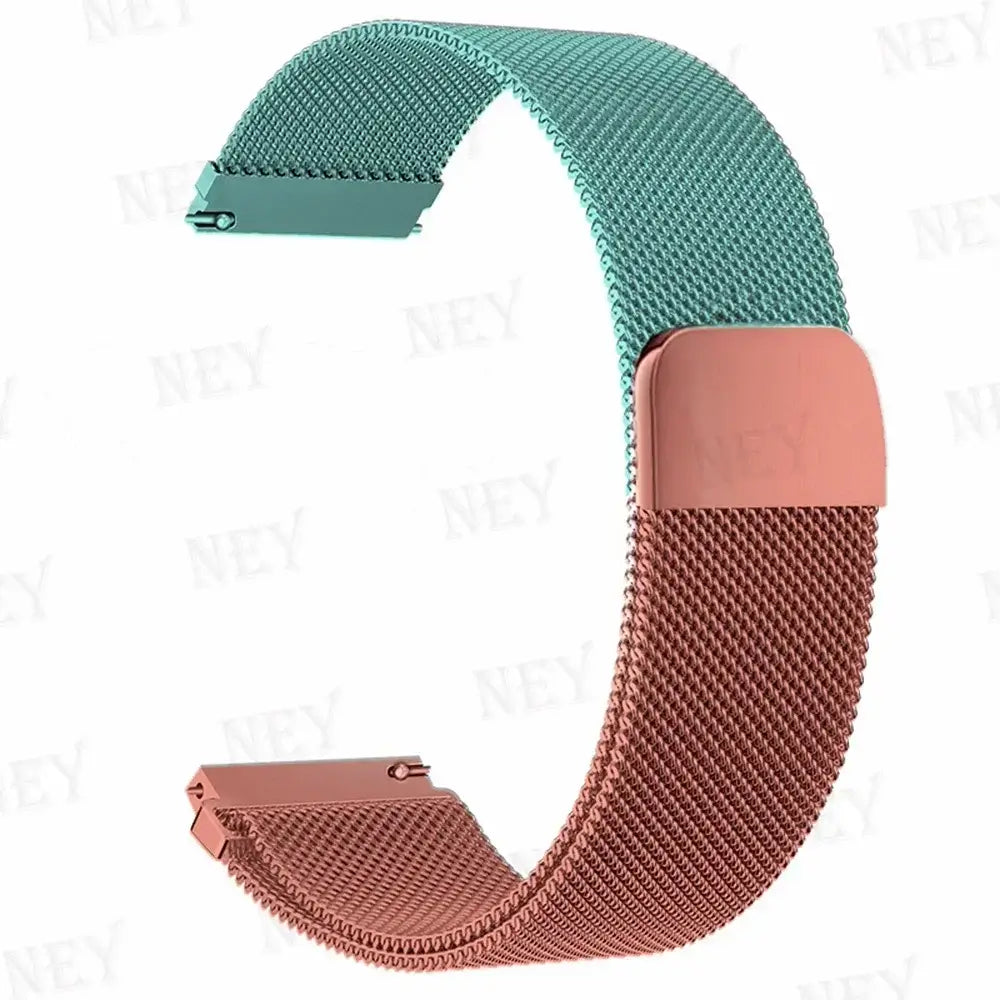 Amazfit Stainless Steel Milanese Mesh Band — Teal / Rose Gold