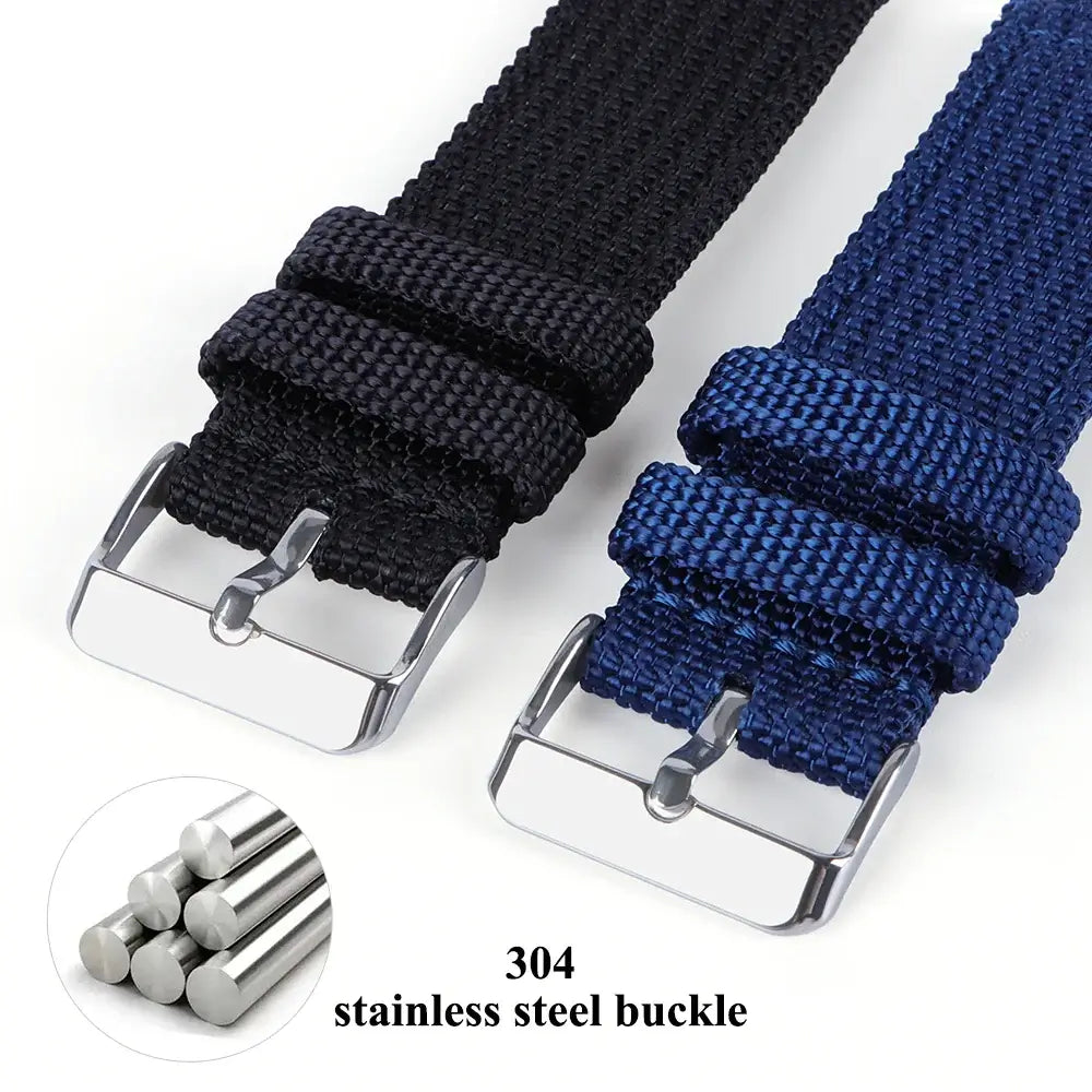 Metal buckle and woven nylon detail for compatible Huawei watches