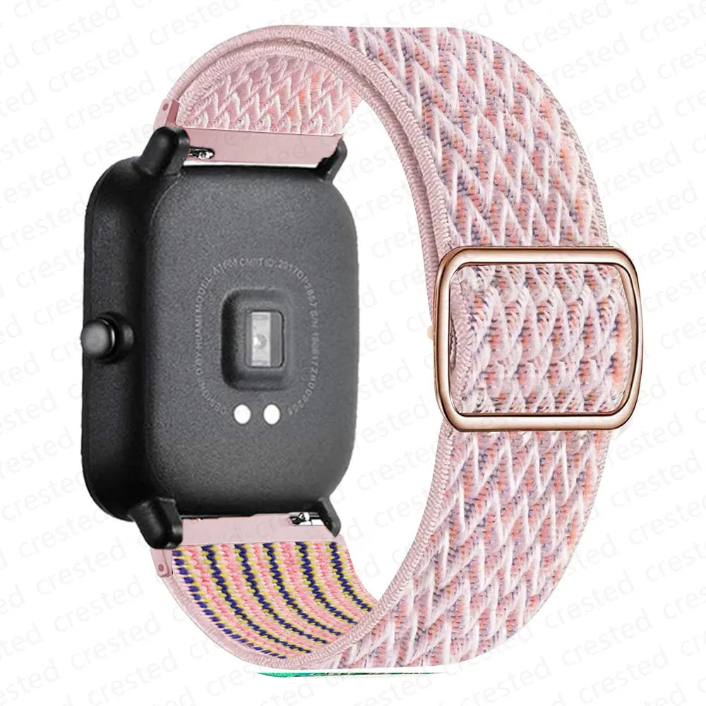 OnePlus Smartwatch Nylon Loop Band - Breathable Sport Wrist Strap in pink with a sleek design for enhanced comfort.