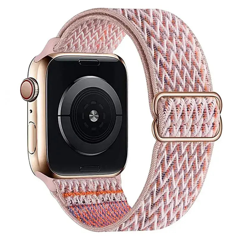 Pink Chevron adjustable stretch nylon Apple Watch band