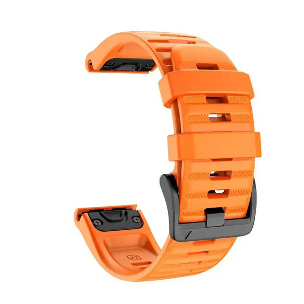 Garmin QuickFit Silicone Band - Solid and Perforated in Orange - Solid