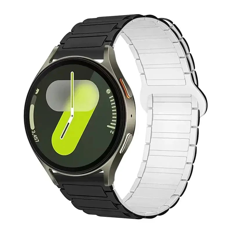 Amazfit Ribbed Magnetic Silicone Loop Band — Black / White