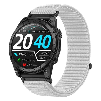 Pearl White Garmin QuickFit 20/22/26mm Elastic Woven Nylon Hook-and-Loop Band
