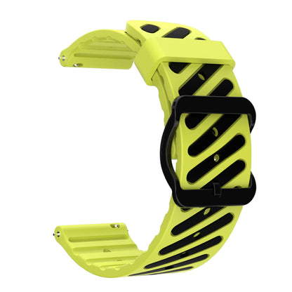 Lime / Black Garmin 22mm Quick Release Two-Tone Silicone Band
