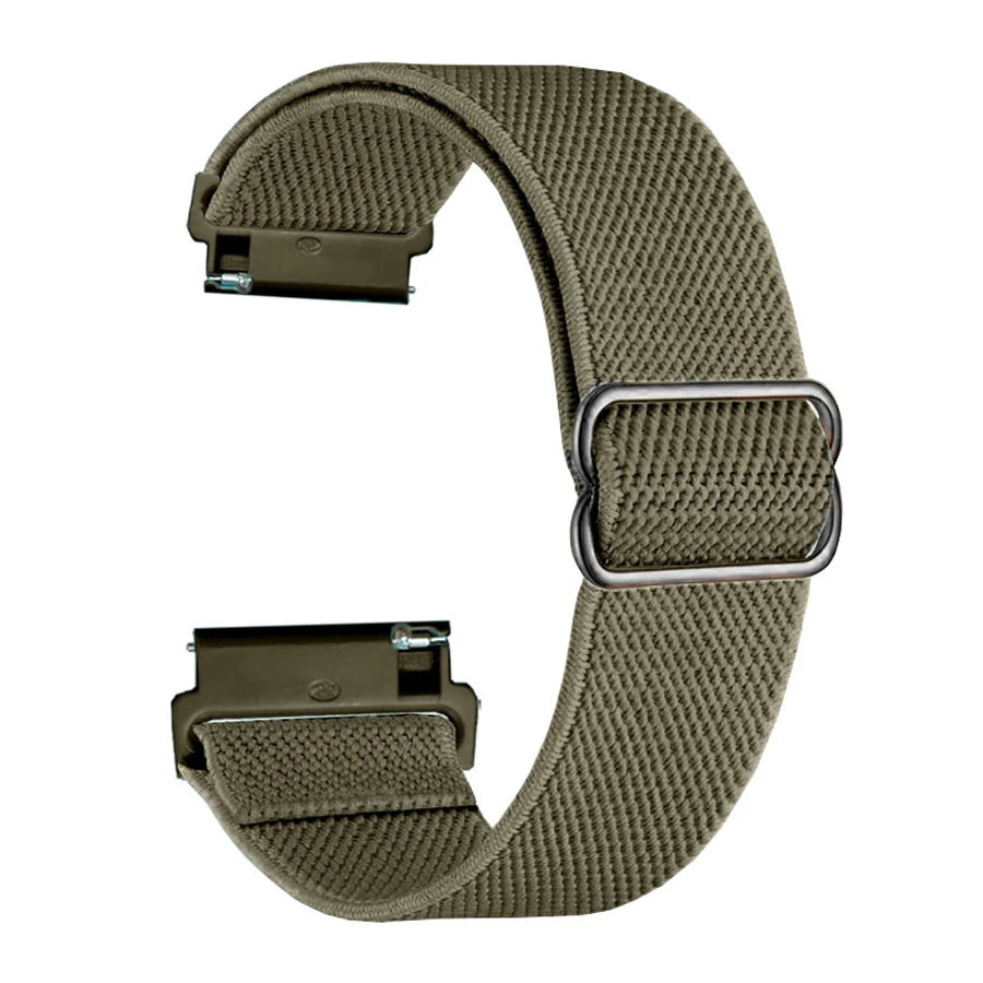 Army Green Garmin 18/20/22mm Quick Release Elastic Nylon Band