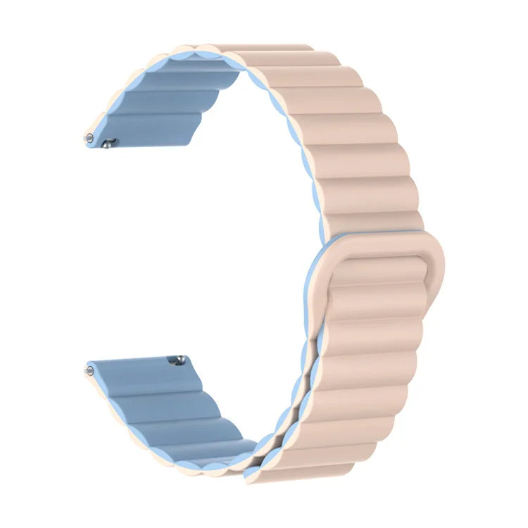 Motorola Moto Ribbed Magnetic Silicone Loop Band — Blush / Light Blue