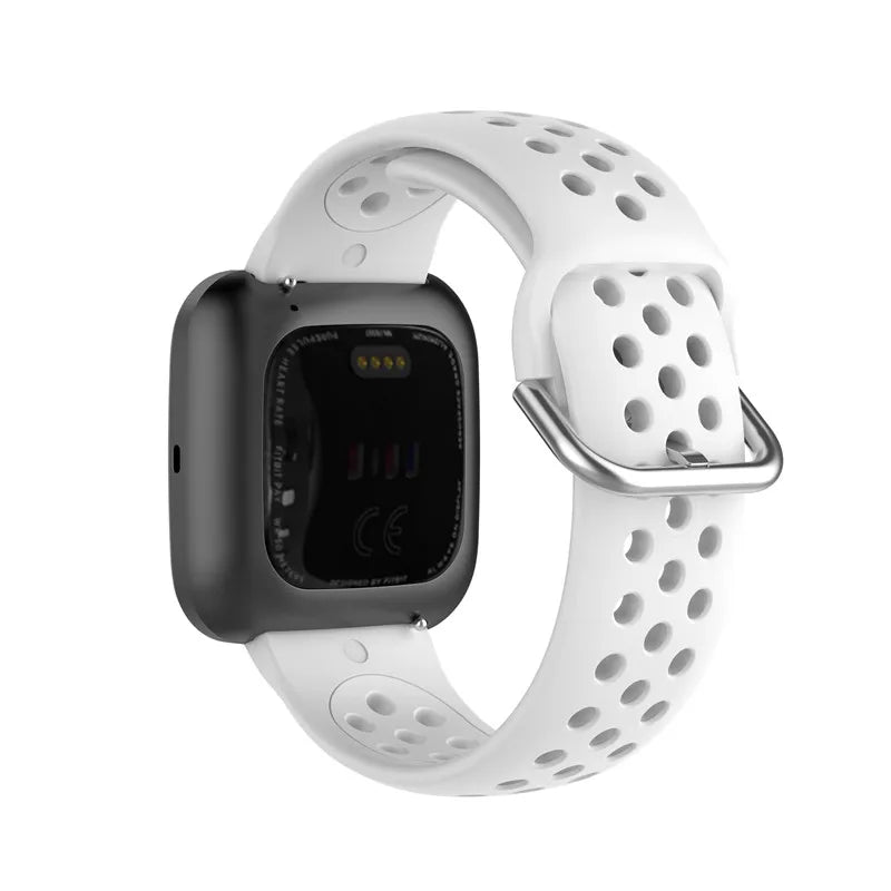 Fitbit Versa, Sense & Blaze Perforated Silicone Band - White