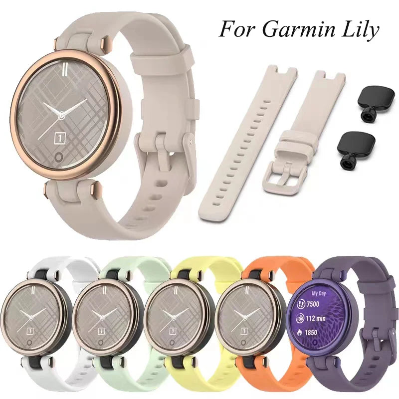 Garmin Lily (2021) Silicone Band on an original Lily with color options