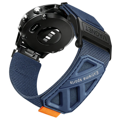 Blue Garmin QuickFit 22/26mm Nylon Sport Band with Magnet Buckle