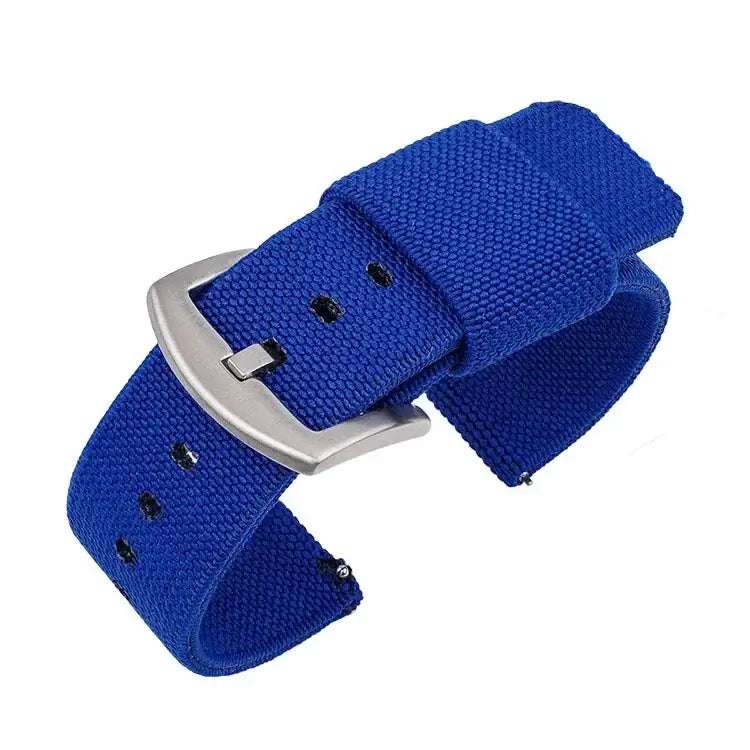 Samsung Galaxy Watch Solid & Striped Woven Strap in Royal Blue / Silver Buckle