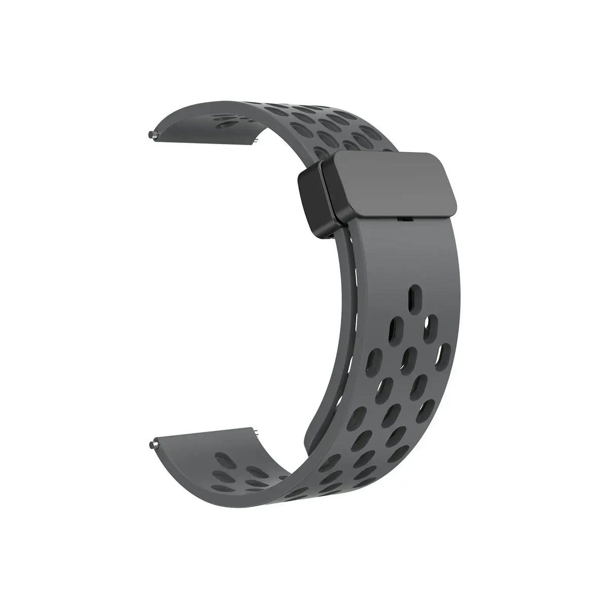 Amazfit Perforated Silicone Band with Magnetic Clasp - Dark Gray / Black Clasp