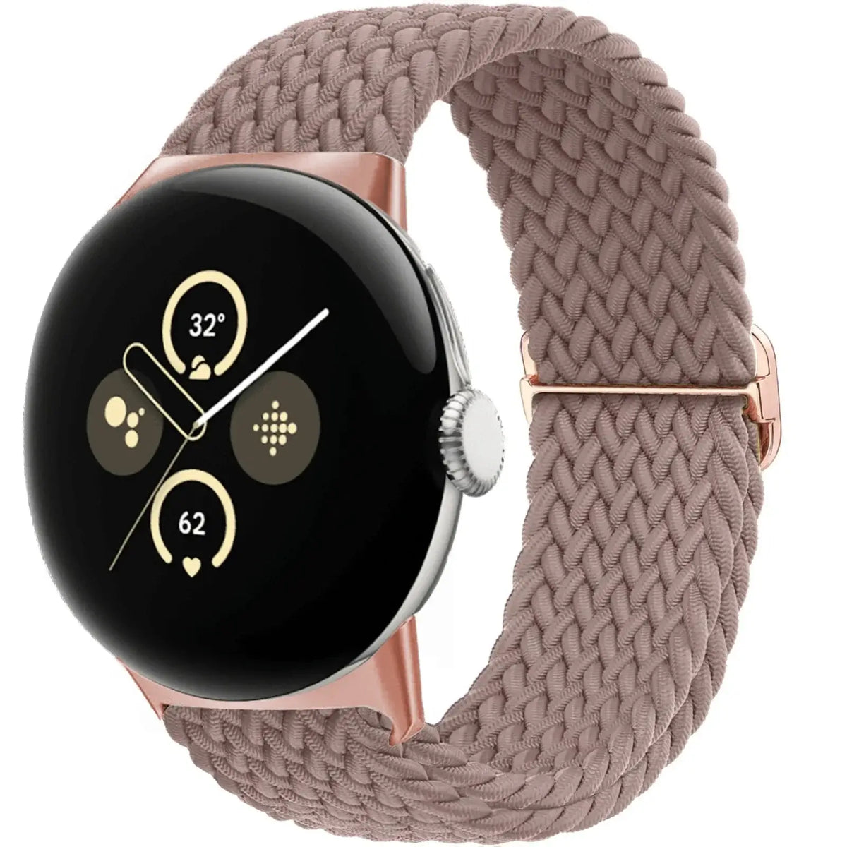 Braided Nylon Google Pixel Watch Loop with Slider in Smoky Mauve