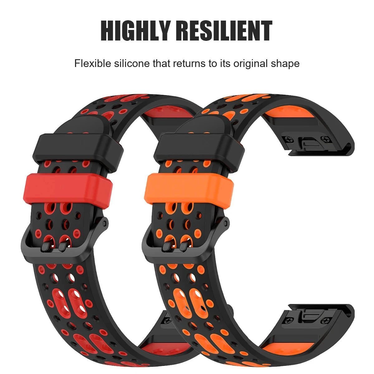Garmin QuickFit 22/26mm Flexible Two-Tone Vented Silicone Band — product detail