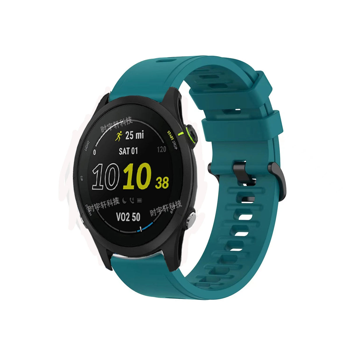 Silicone Pin Buckle Band for Motorola Moto — Teal band back view