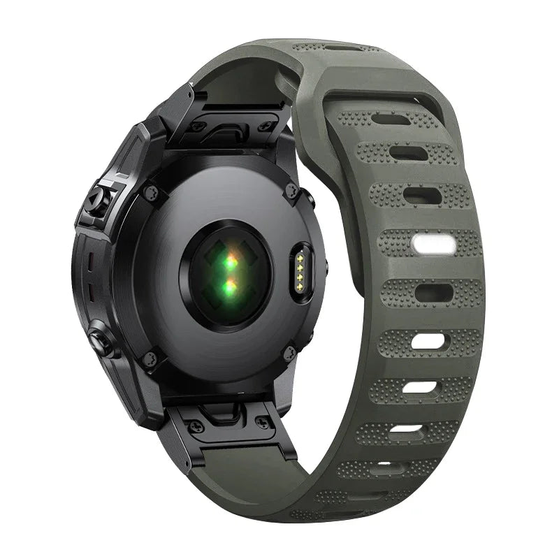 Gray Green Garmin QuickFit 22/26mm Lightweight Soft Silicone Band