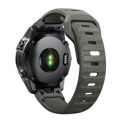 Gray Green Garmin QuickFit 22/26mm Lightweight Soft Silicone Band