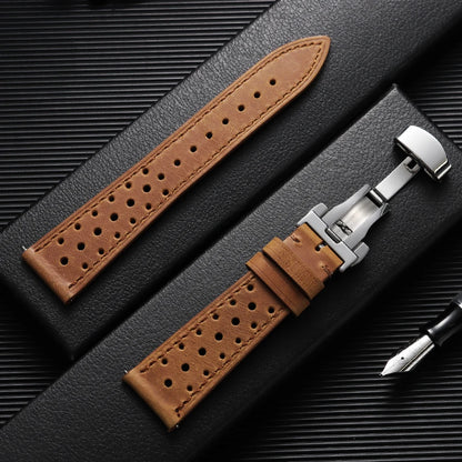 Garmin Perforated Racing Leather Band in Light Brown