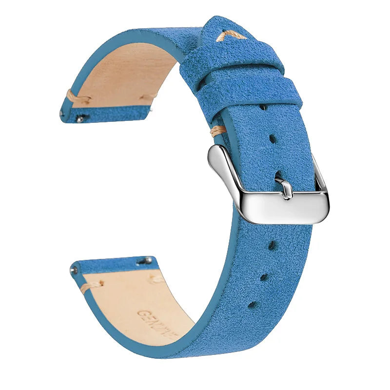 Motorola Moto Suede Leather Band with Buckle Color Options — Sky Blue / Silver Buckle