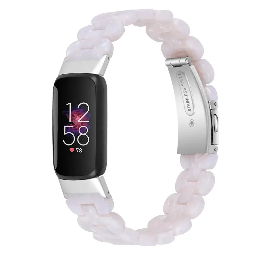 Fitbit Luxe Marbled & Tortoiseshell Resin Band - Pale Lilac / Silver