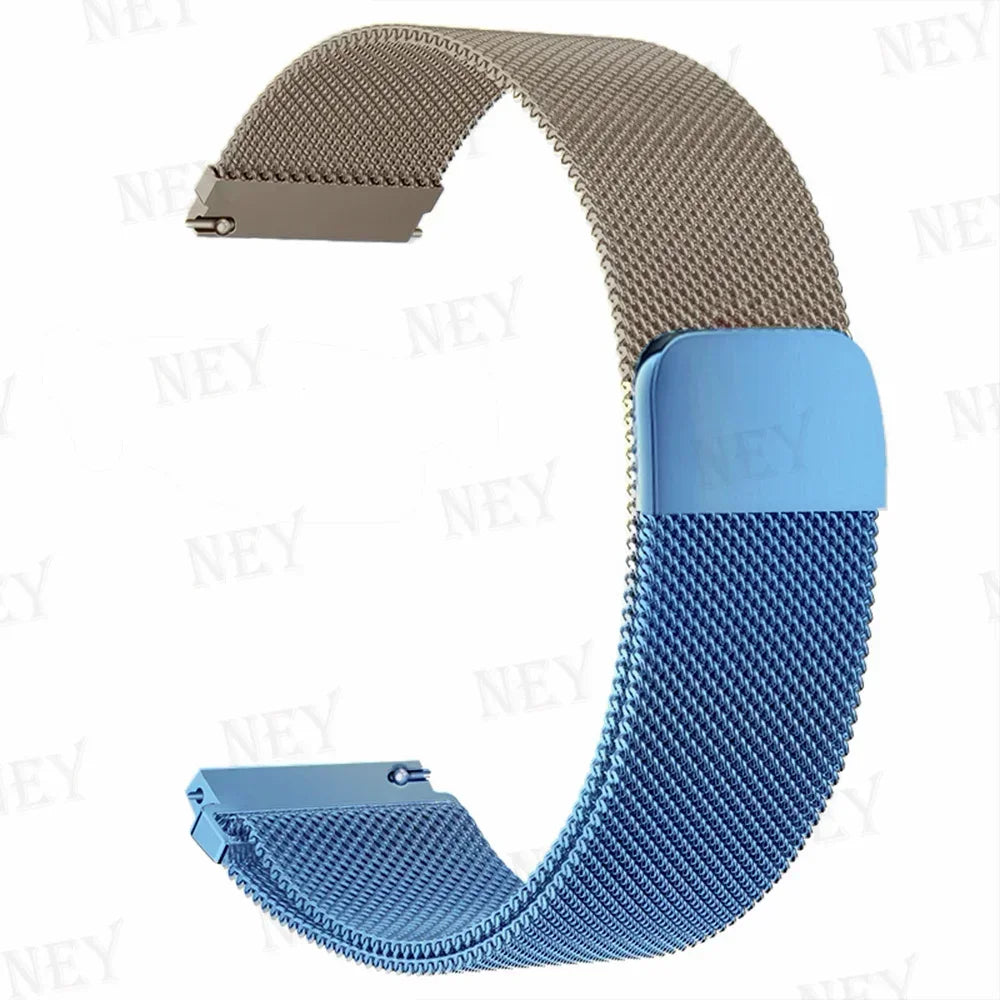 COROS Stainless Steel Milanese Mesh Watch Band - Blue / Khaki