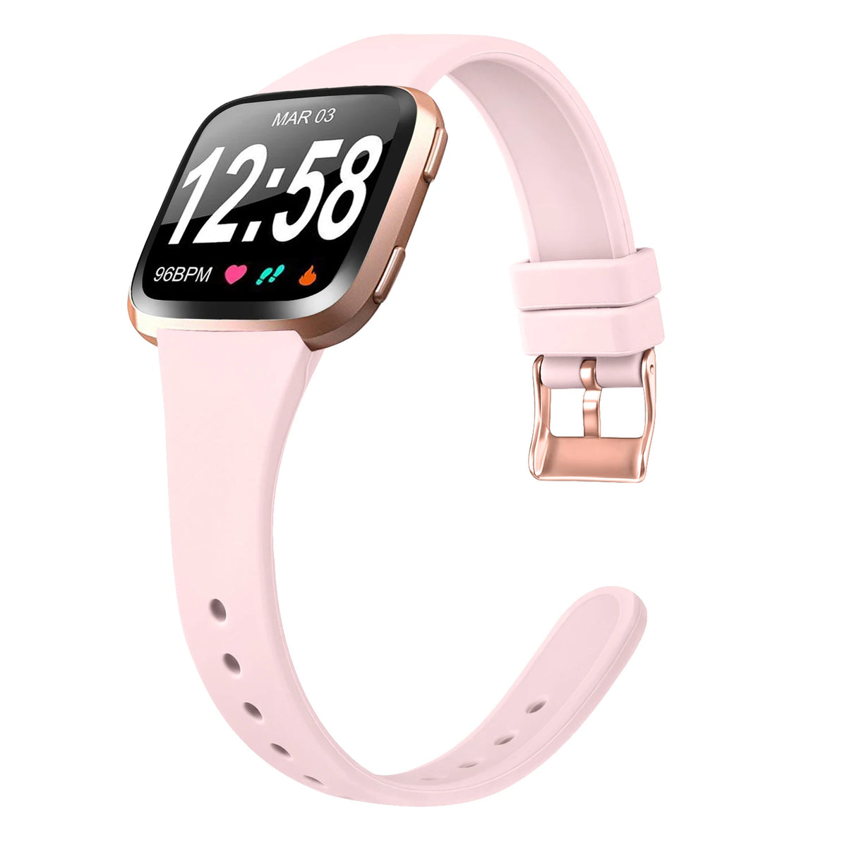 Fitbit Versa 2 Slim Silicone Buckle Band - Pink