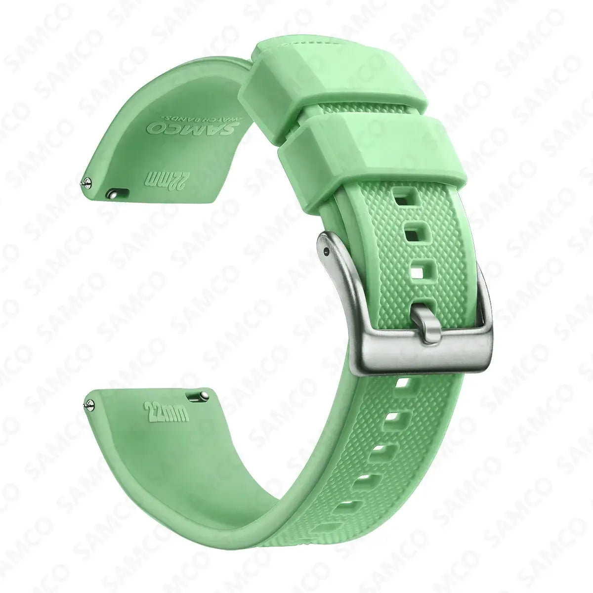 Amazfit Textured Silicone Band with Buckle Choices — Tea Green / Silver Buckle