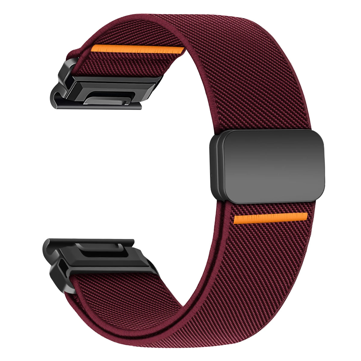 Wine Red Garmin QuickFit 22/26mm Woven Nylon Band with Magnetic Closure