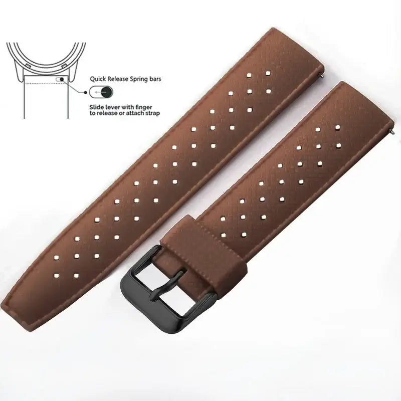 Tropic Silicone Band for Amazfit – Brown / Black Buckle (Option 4)