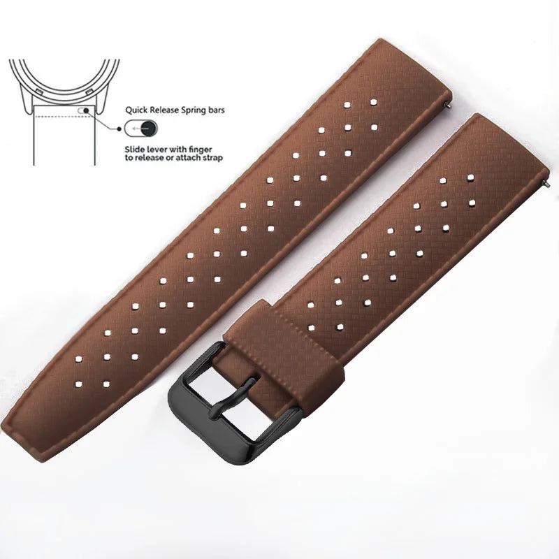 Tropic Silicone Band for Polar – Brown / Black Buckle (Option 4)