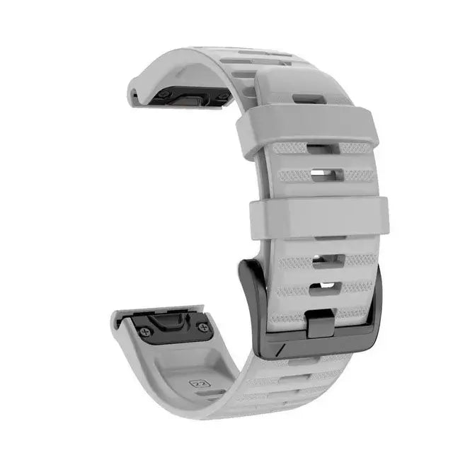 Garmin QuickFit Silicone Band - Solid and Perforated in Gray - Solid