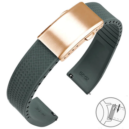 Garmin FKM Rubber Band in Gray with Rose Gold Clasp
