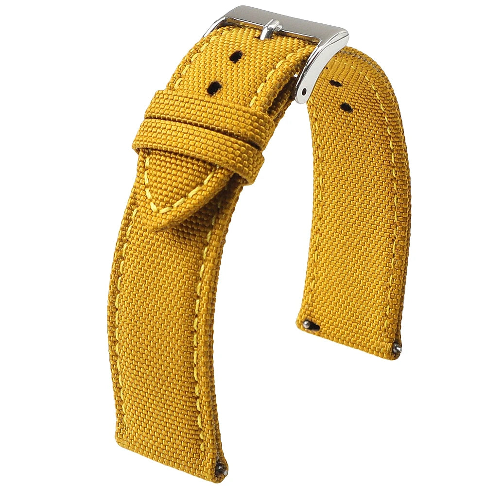 COROS Sailcloth Nylon Watch Band with Pin Buckle - Mustard Yellow