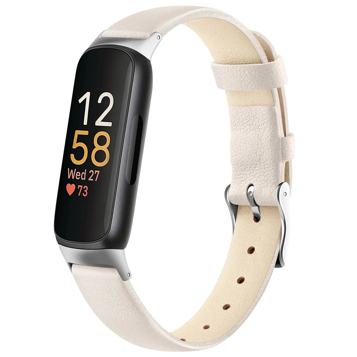 Ivory Fitbit Inspire 3, Inspire 2 and Ace 3 Leather Band, Floral and Solid