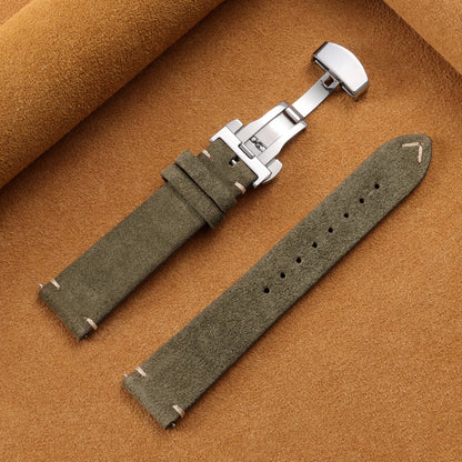Garmin Suede Butterfly Clasp Band in Olive Green