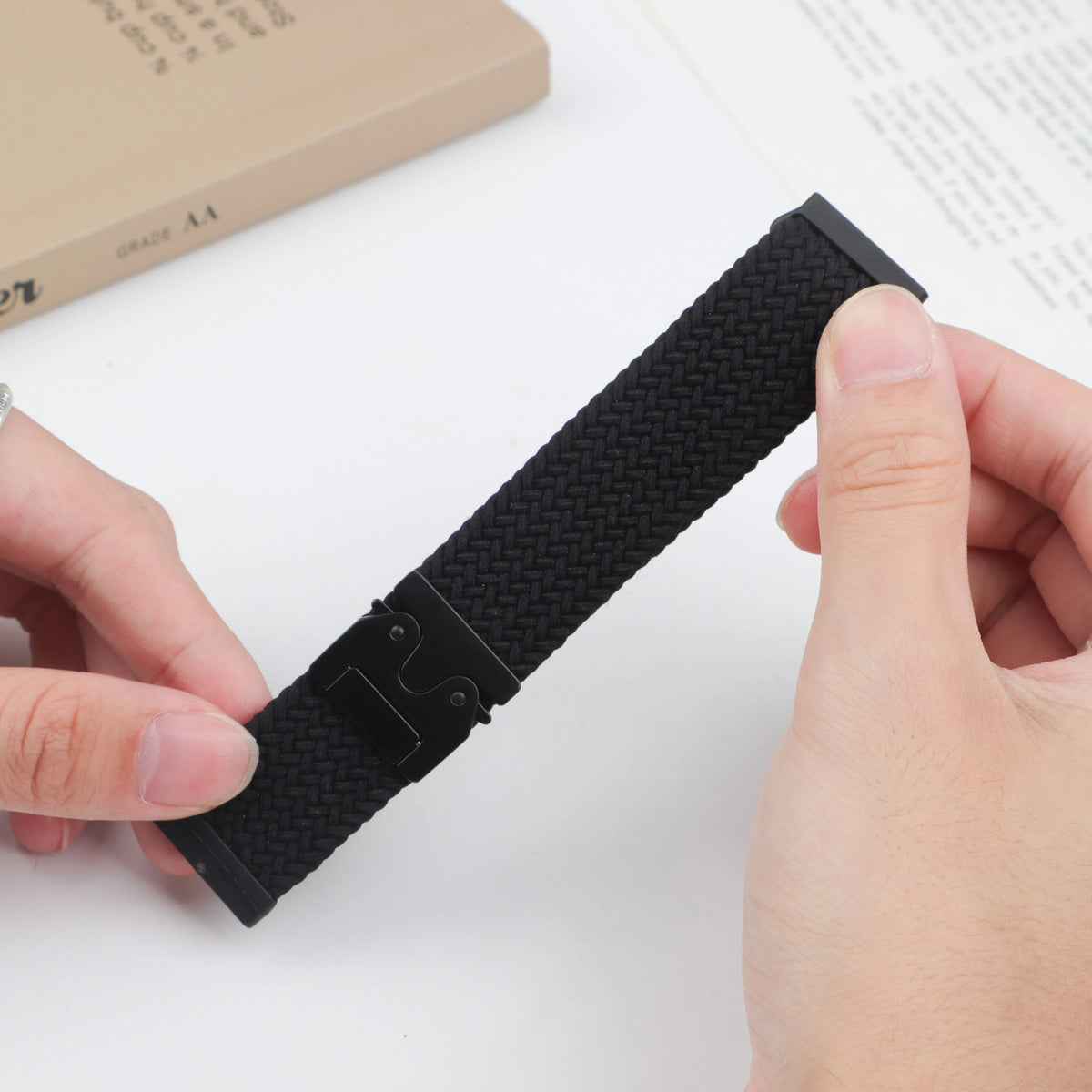 Fitbit Versa 4, Versa 3, Sense 2 and Sense Braided Band, Parachute Clip — band detail