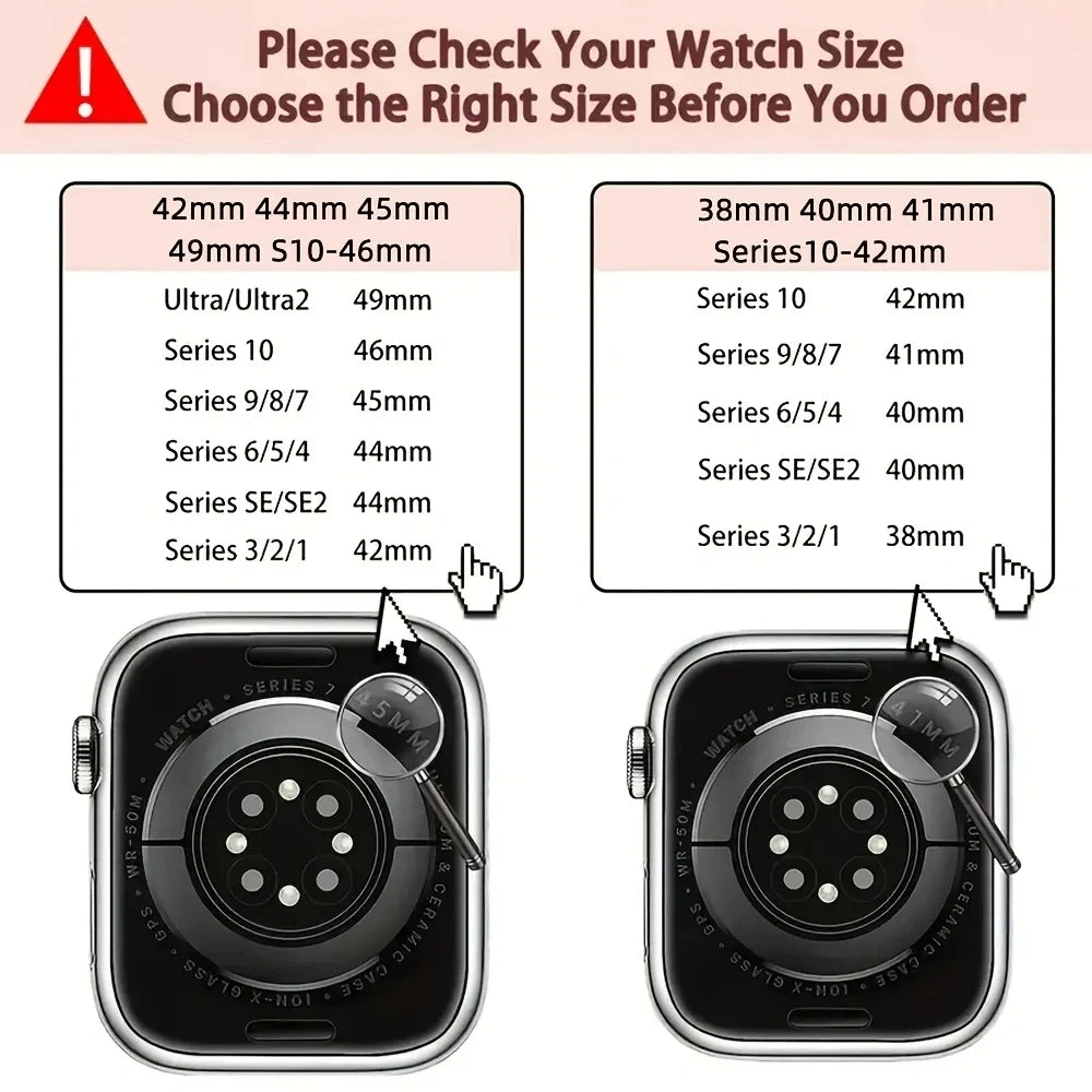 Watch case-size selection guide for braided nylon Apple Watch band