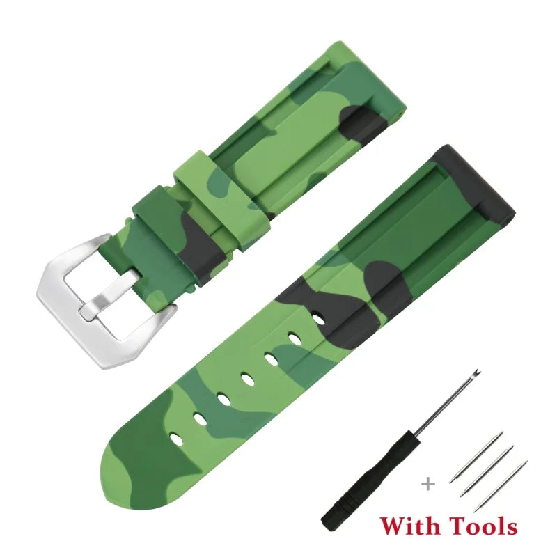Motorola Moto Silicone Buckle Band in Solid and Camo Colors — Green Camo