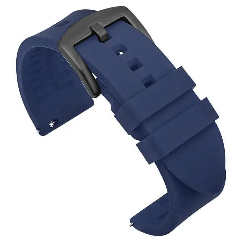 Suunto Smooth Silicone Band with Textured Underside – Navy Blue / Black Buckle