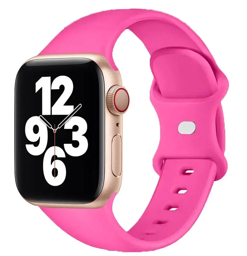 Hot Pink classic silicone Apple Watch sport band