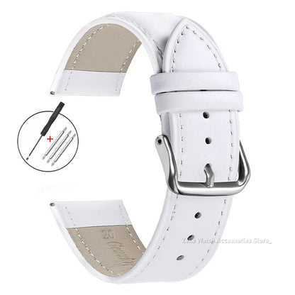 Garmin Slim Calfskin Band in White with Silver Buckle