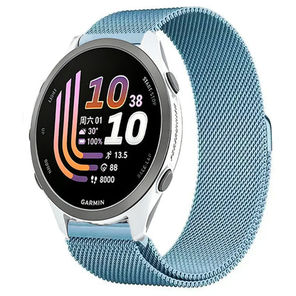 Soft Blue Garmin 20/22mm Quick Release Magnetic Milanese Band