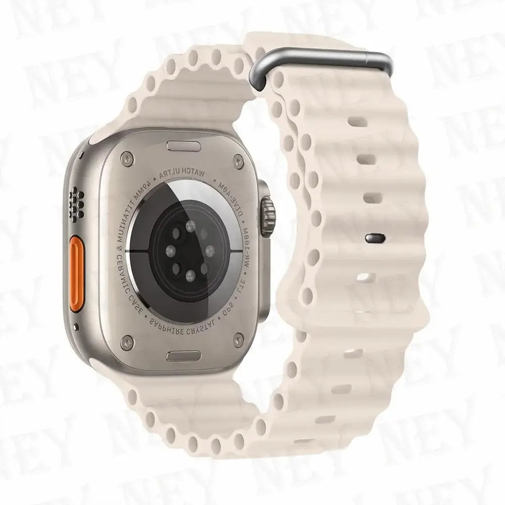 Beige tubular silicone Apple Watch band