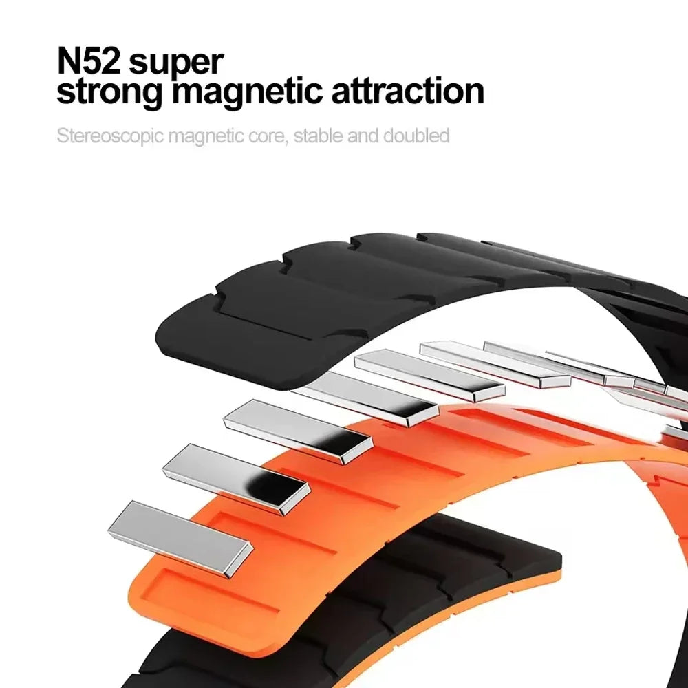 Magnetic silicone strap construction illustration for COROS – BandsCo Straps