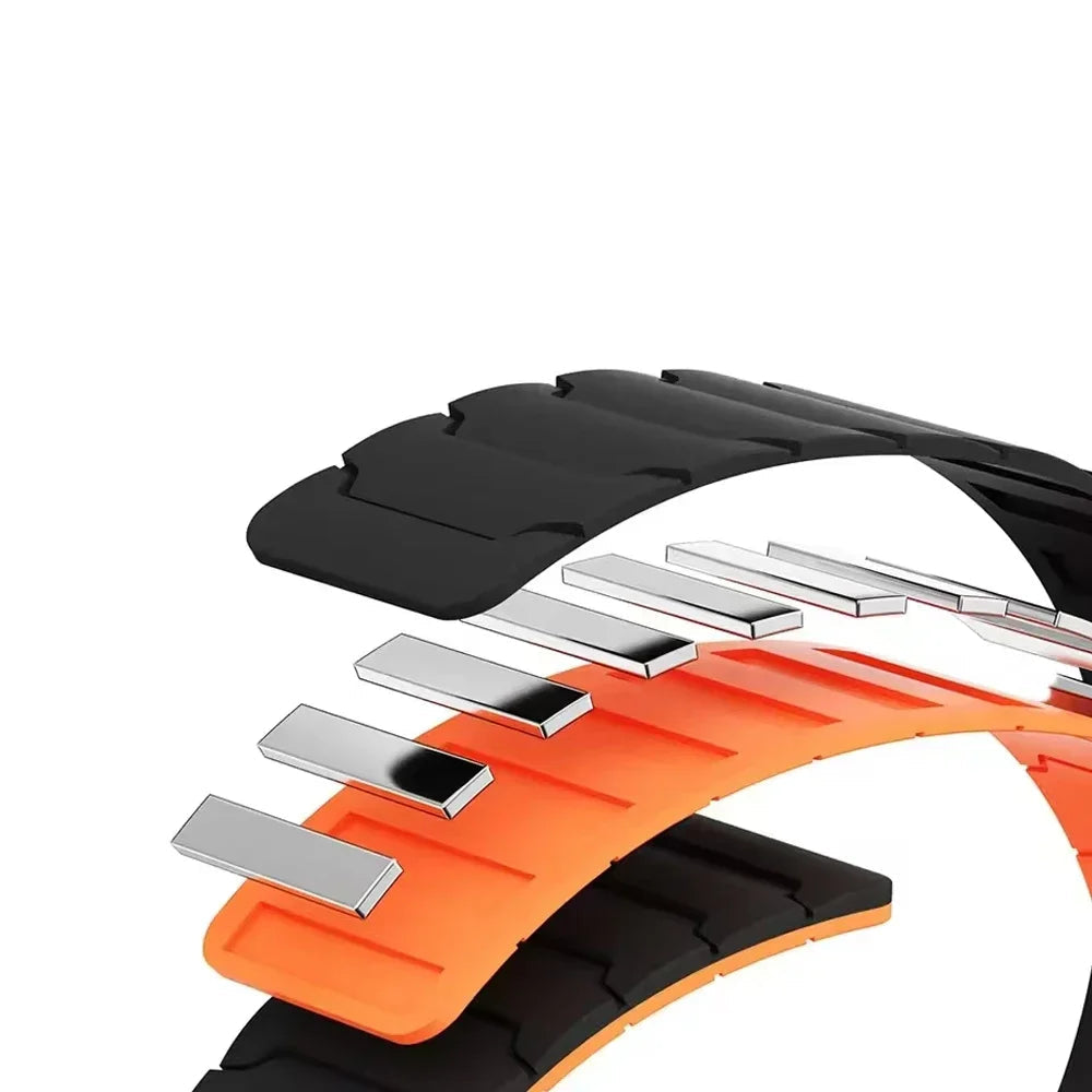 Polar Segmented Magnetic Silicone Loop Band – magnetic construction illustration