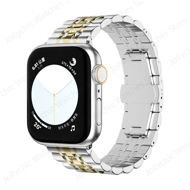 Multi-Row Stainless Steel Apple Watch Bracelet Band in Silver / Gold - Band Only