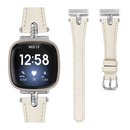 Ivory Fitbit Versa 4, Versa 3, Sense 2 and Sense Tapered Band, Sparkly Links